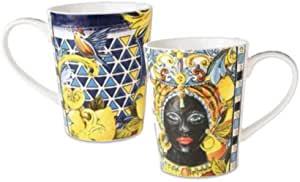 Design of LuxuryBACI MİLANOBMMUG.BRM01MAVİ BAROK  KADIN YÜZLÜ KUPA | designofluxury.com.tr MAVİ BAROK  KADIN YÜZLÜ KUPA