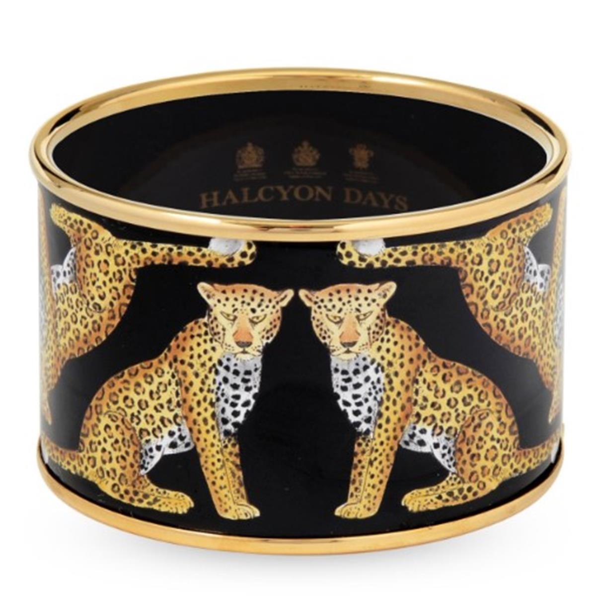 Design of LuxuryHALCYON DAYSPBMWL0240GMHALCYON DAYS 4cm MW Leopard - Black - Gold - Medium Cuff