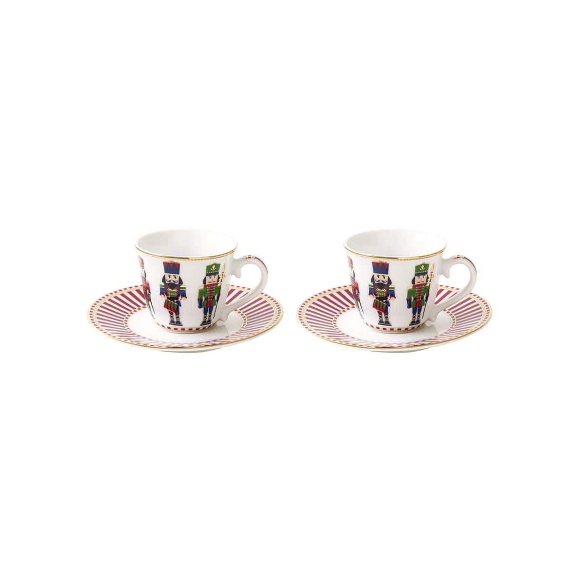 Design of LuxuryEASY LİFE1107 NUTCEasy Life Nutcracker2'li Porselen Kahve Fincanı 80 ml & Tabağı Seti