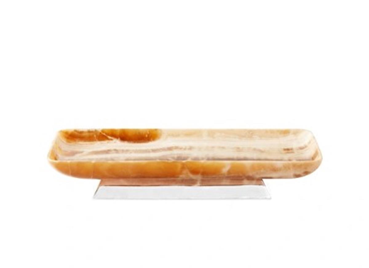 Design of LuxuryMİNVALM-006003MİNVAL LİLY  8.5 MICRON SILVER PLATED BRASS AND ONYX MARBLE