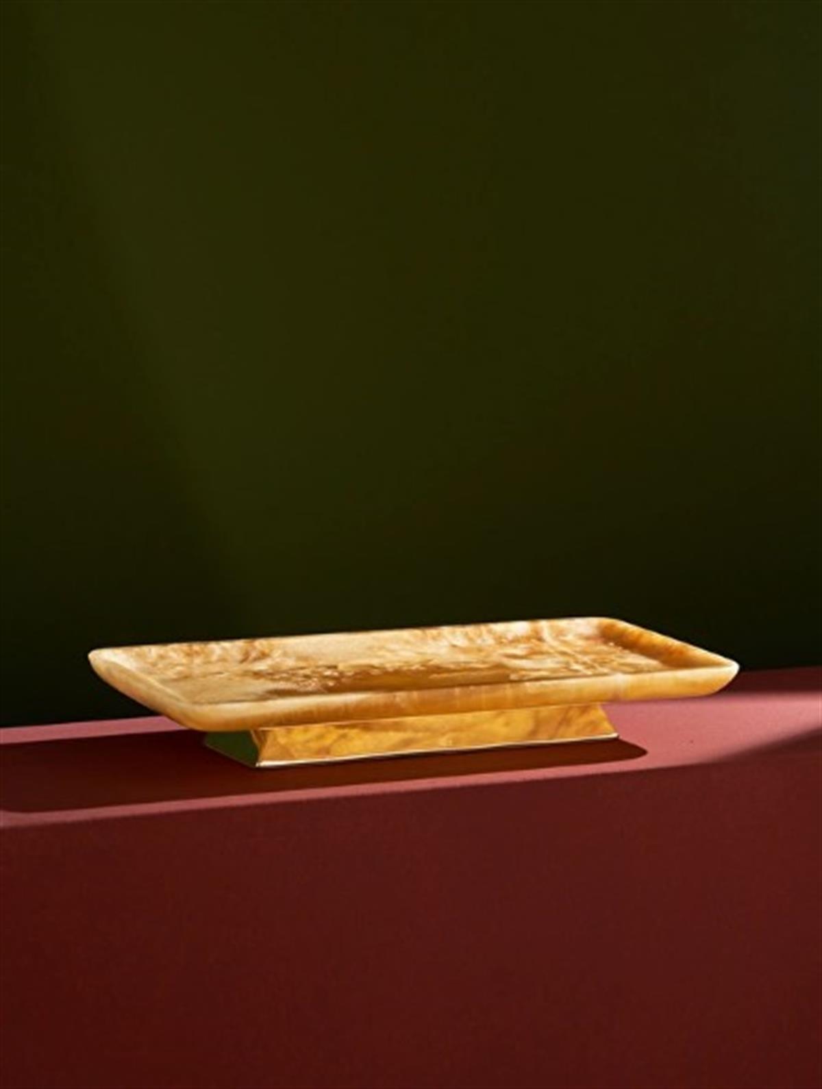 Design of LuxuryMİNVALM-006003MİNVAL LİLY  8.5 MICRON SILVER PLATED BRASS AND ONYX MARBLE