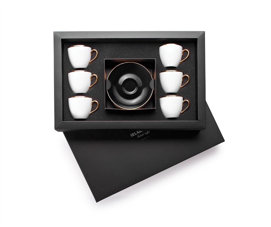 Design of LuxurySELAMLIQUESTC880016 LI FİNCAN SETİ SİYAH | designofluxury.com.tr 6 LI FİNCAN SETİ SİYAH