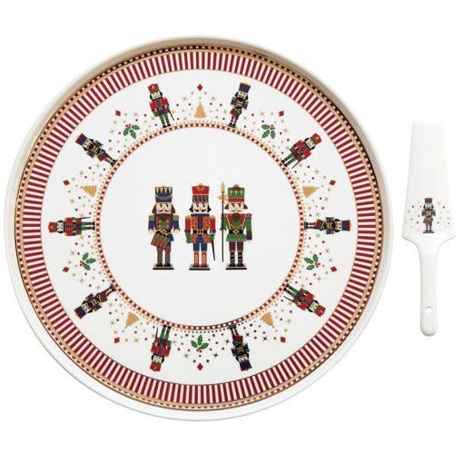 Design of LuxuryEASY LİFE1112 NUTCEasy Life Nutcracker Porselen Kek Servis Tabağı Ø 32 cm Dilimleyicili