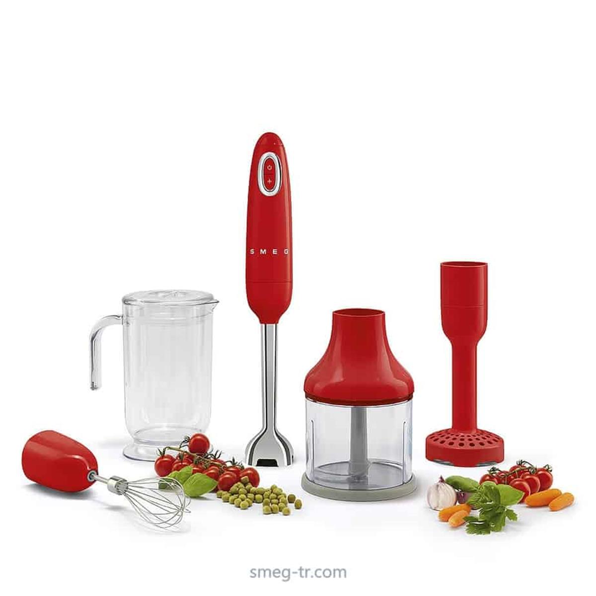 SMEGHBF02RDEUSMEG RETRO SERİSİ KIRMIZI EL BLENDER SETİ | designofluxury.com.tr SMEG RETRO SERİSİ KIRMIZI EL BLENDER SETİ
