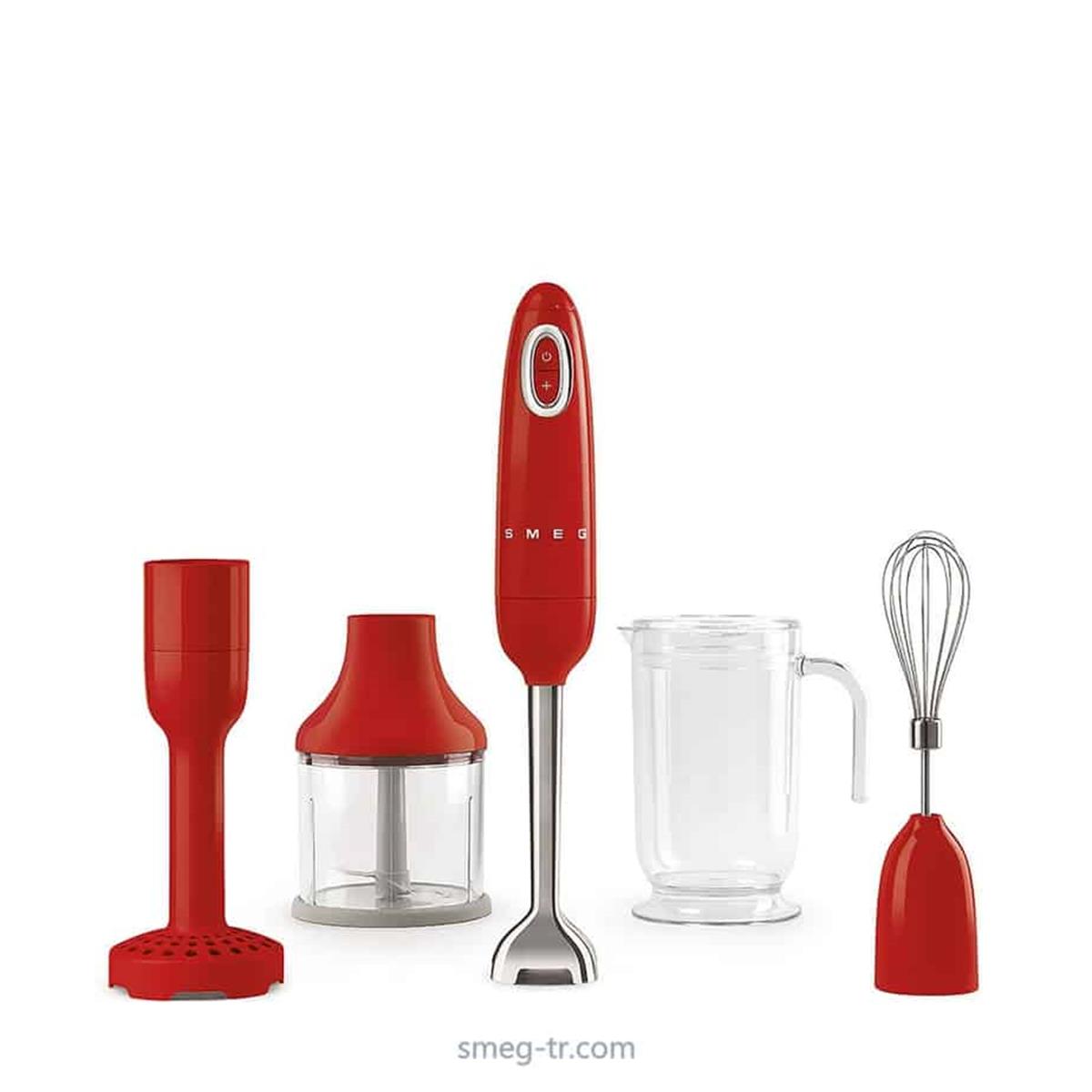 SMEGHBF02RDEUSMEG RETRO SERİSİ KIRMIZI EL BLENDER SETİ | designofluxury.com.tr SMEG RETRO SERİSİ KIRMIZI EL BLENDER SETİ