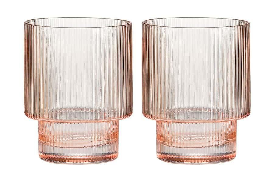 Design of LuxuryPOZZİ MİLANOPM0153 PINKPozzi Milano Modern Classic 2'li Su Bardağı Seti 250ml Pembe