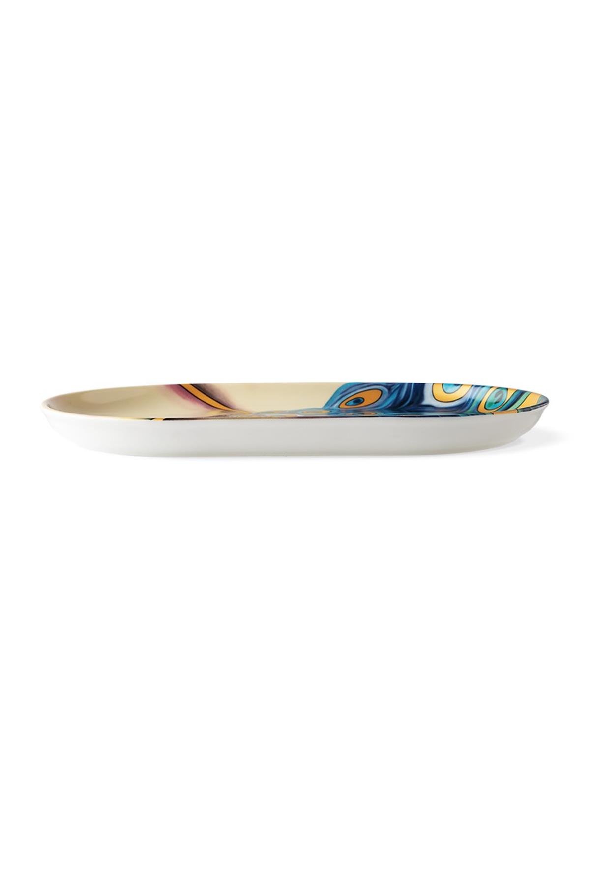 Design of LuxuryBUALH28254210061BUALH BU21006A Pavone Porselen 32 Cm Kayık Tabak