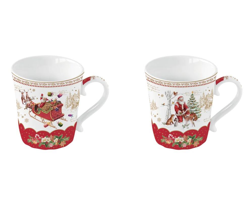 Design of LuxuryEASY LİFE1235 CHMEEasy Life Christmas Memories ikili Porselen Kupa Seti 340 ml