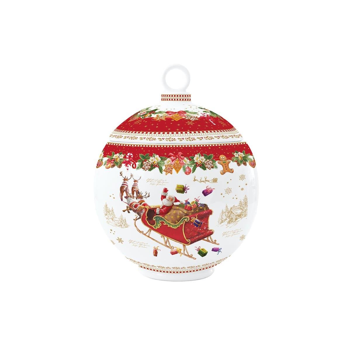 Design of LuxuryEASY LİFE1097 CHMEEasy Life Christmas Nemories Porselen Kurabiye Kavanozu Q18*23 cm