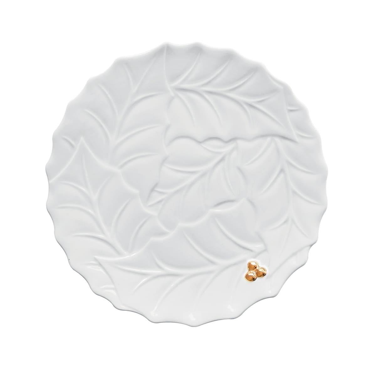 Design of LuxuryEASY LİFE2174 HOLWEasy Life Holly & Berries Porselen  Servis Tabağı CI 30,0 cm Beyaz