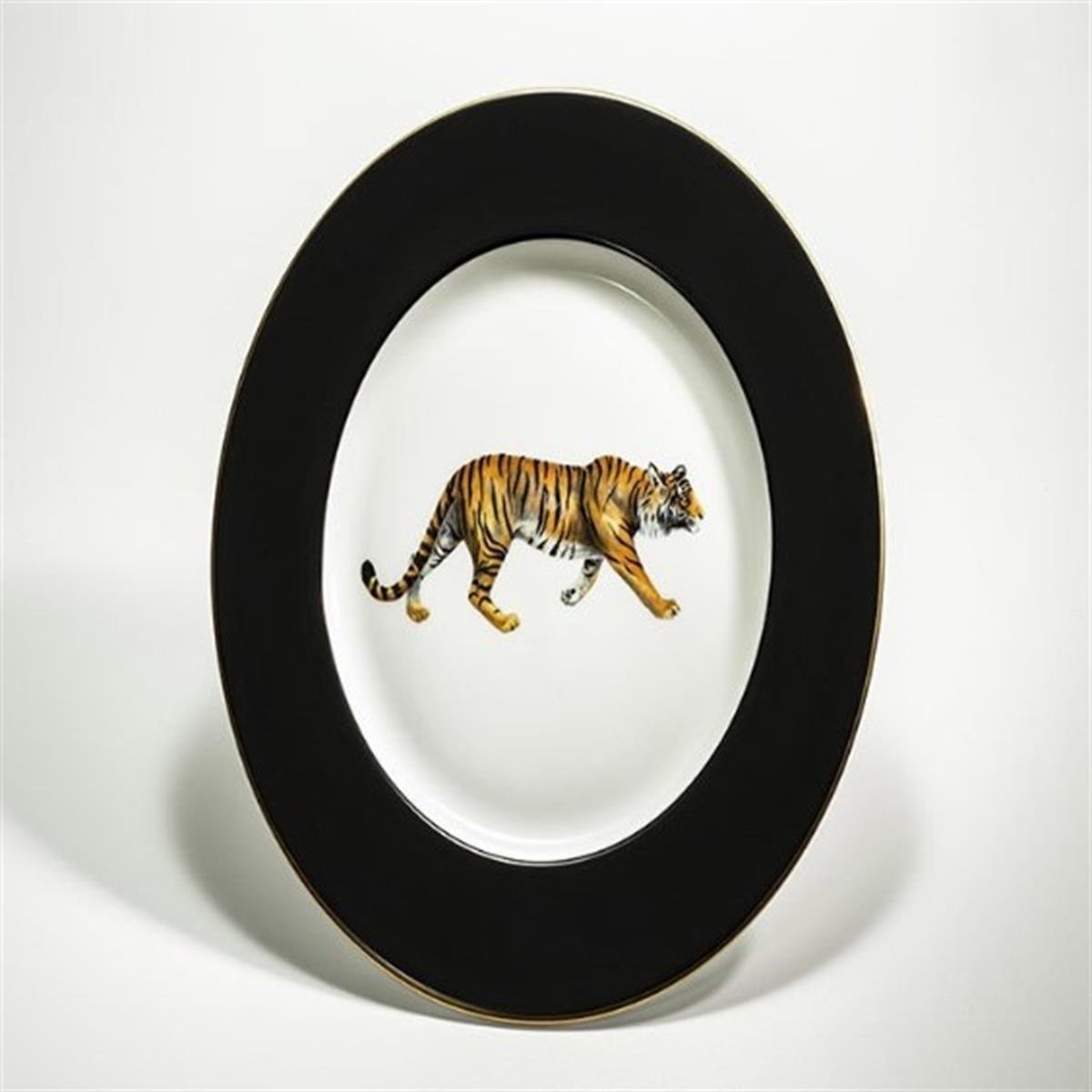 Design of LuxuryHALCYON DAYSBCMWT0213PGHalcyon Days MW Tiger - Black - 13'' Charger Plate
