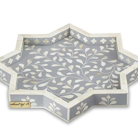 Design of LuxuryTHE SECRETS4123THE SECRETS Gray mother of pearl inlaid star tray