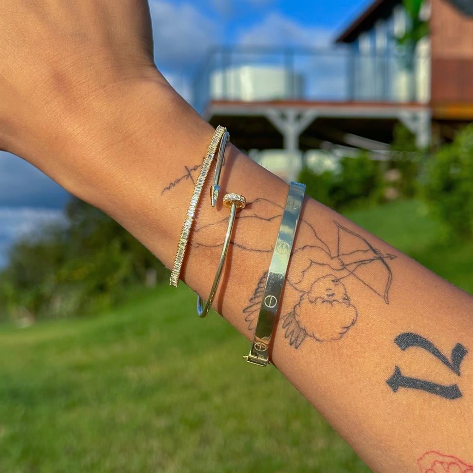 Baget Su Yolu Bileklik - TEK  - 925 Ayar Gümüş