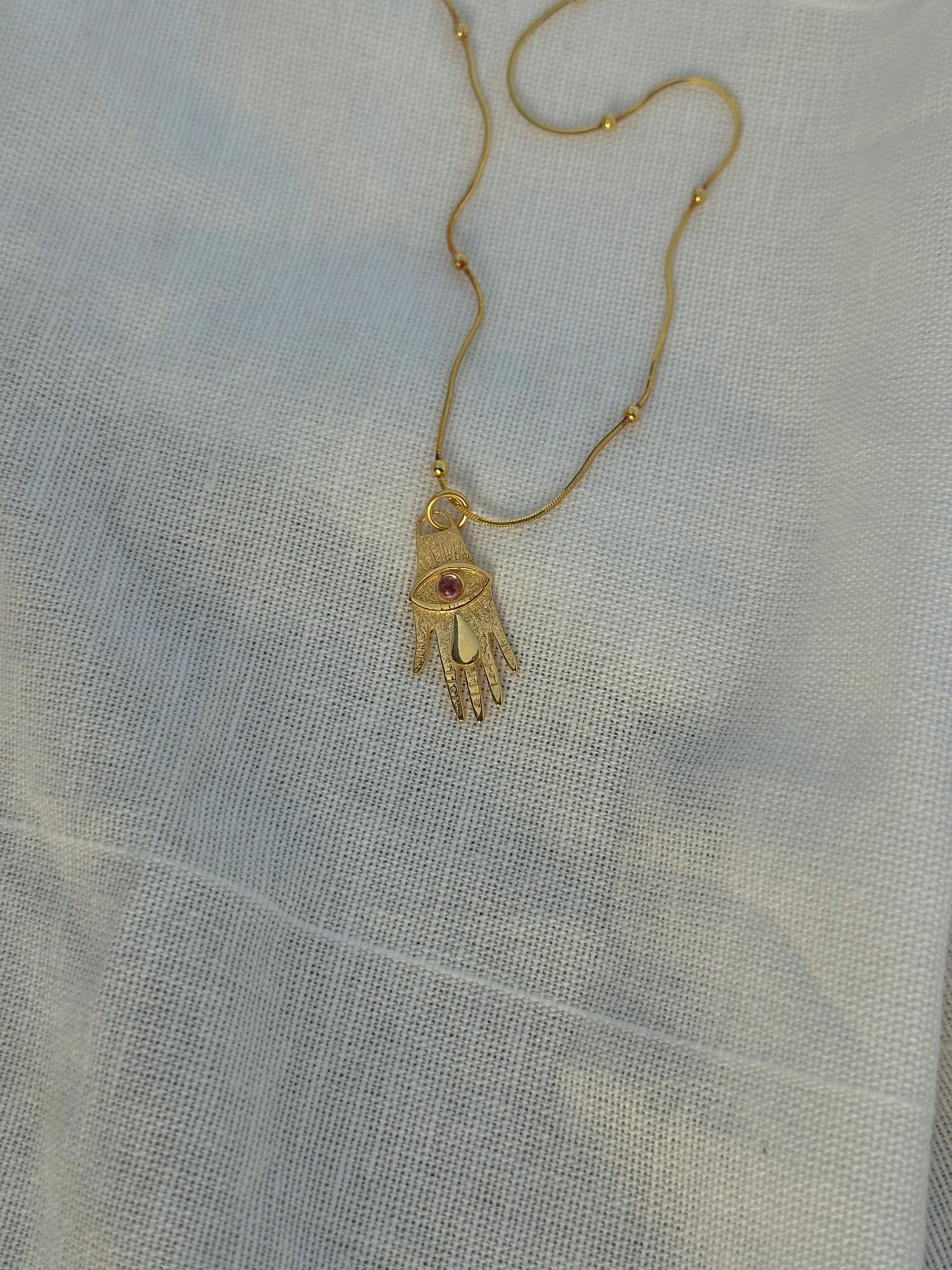 El Figürlü Kolye - 925 Ayar Gümüş