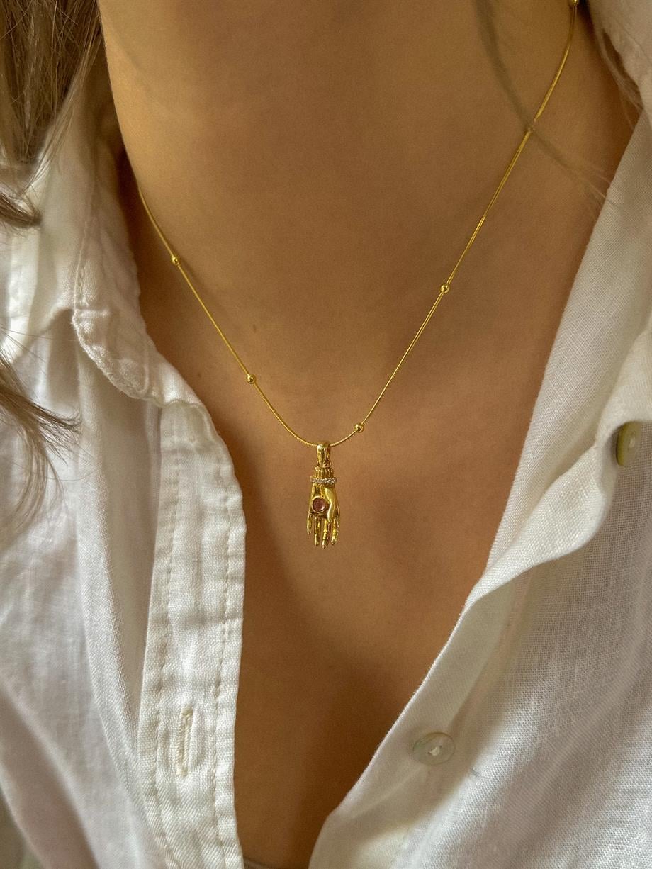 El Figürlü Kolye - 925 Ayar Gümüş