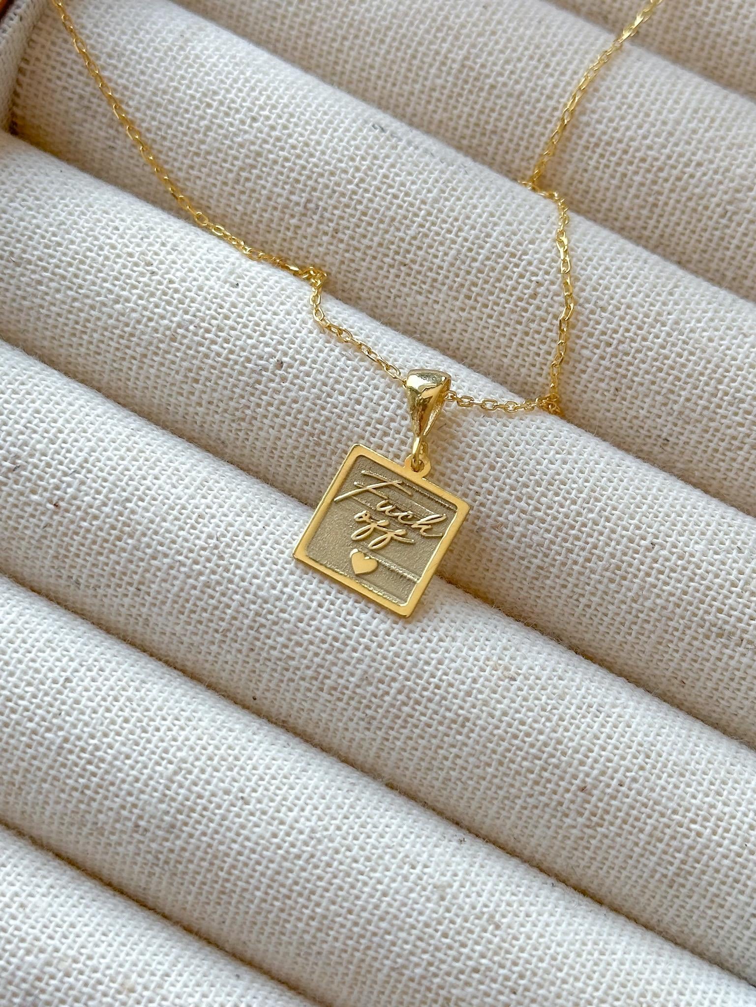 Fuck Off Kolye  - 925 Ayar Gümüş