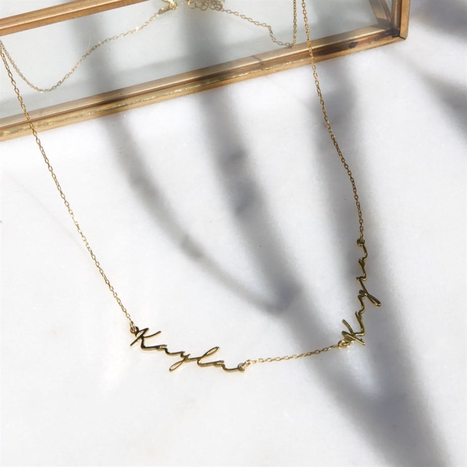 İki İsimli El Yazısı Kolye