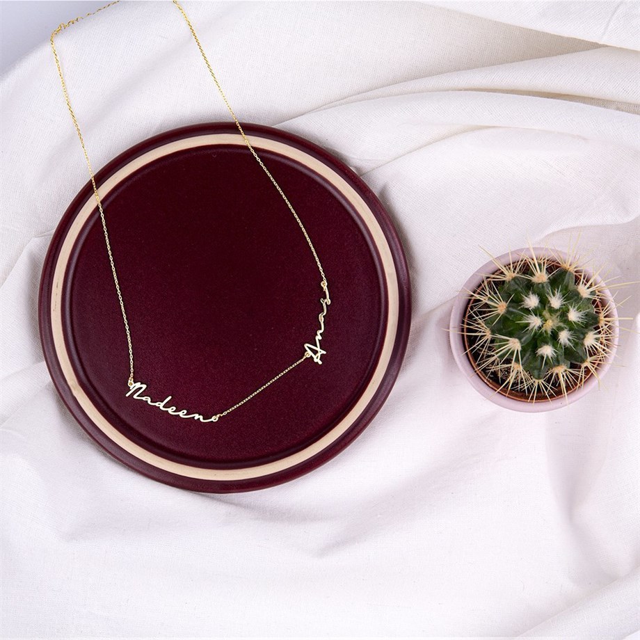 İki İsimli El Yazısı Kolye