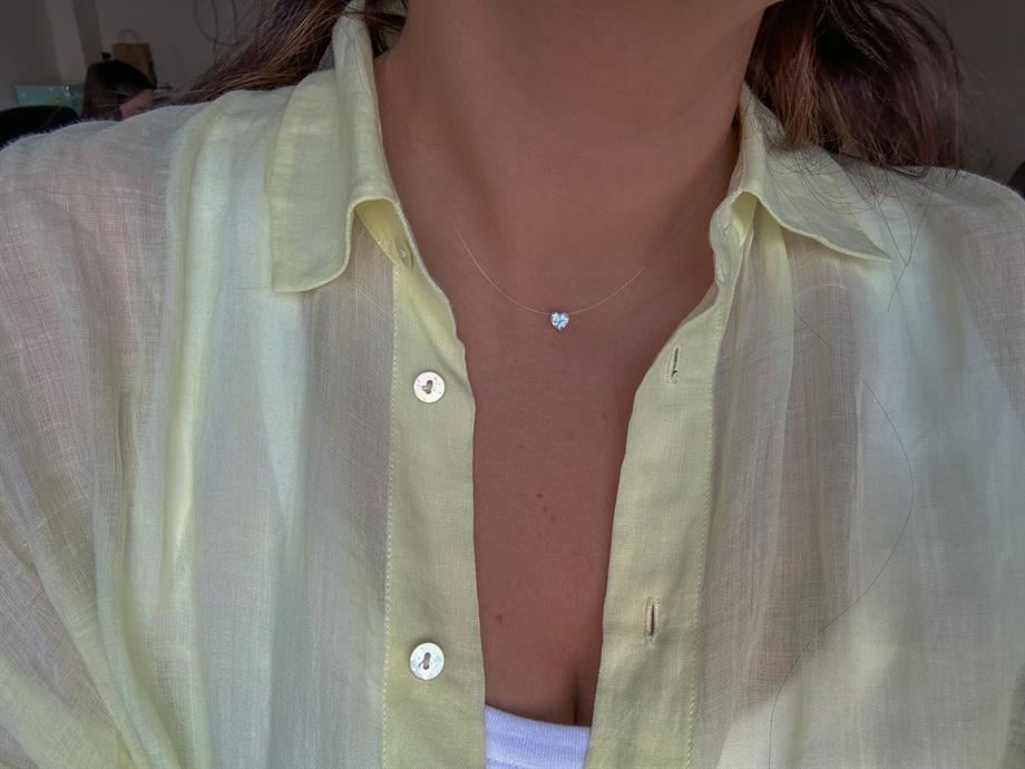 Kalp Figürlü Hayalet Kolye - 925 Ayar Gümüş