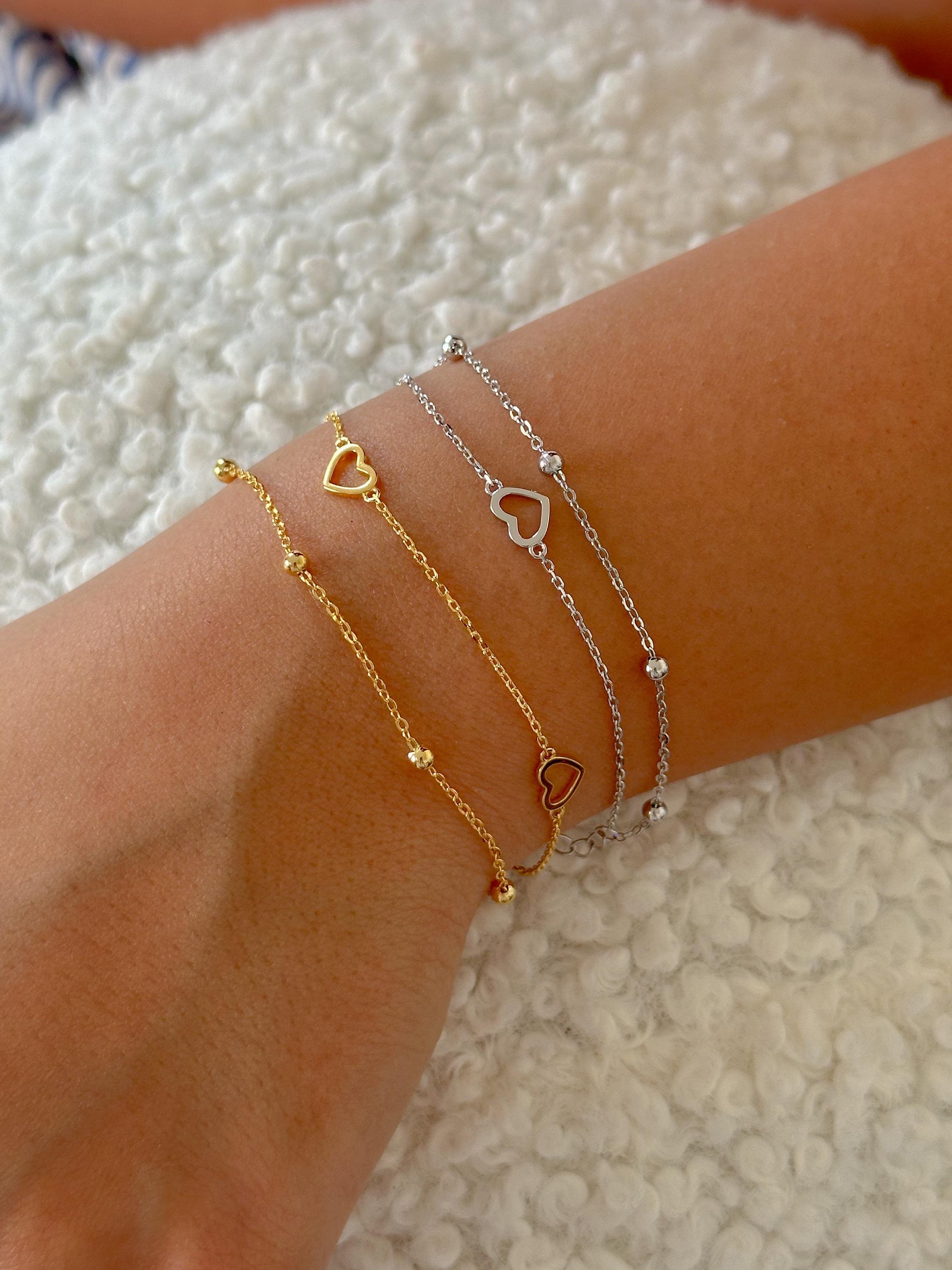 Kalpli Çift Sıra Bileklik -  925 Ayar Gümüş