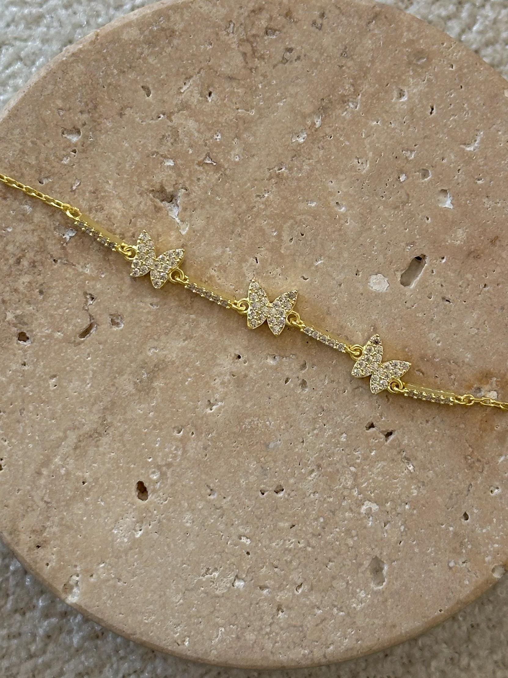 Kelebek Figürlü Bileklik -  925 Ayar Gümüş