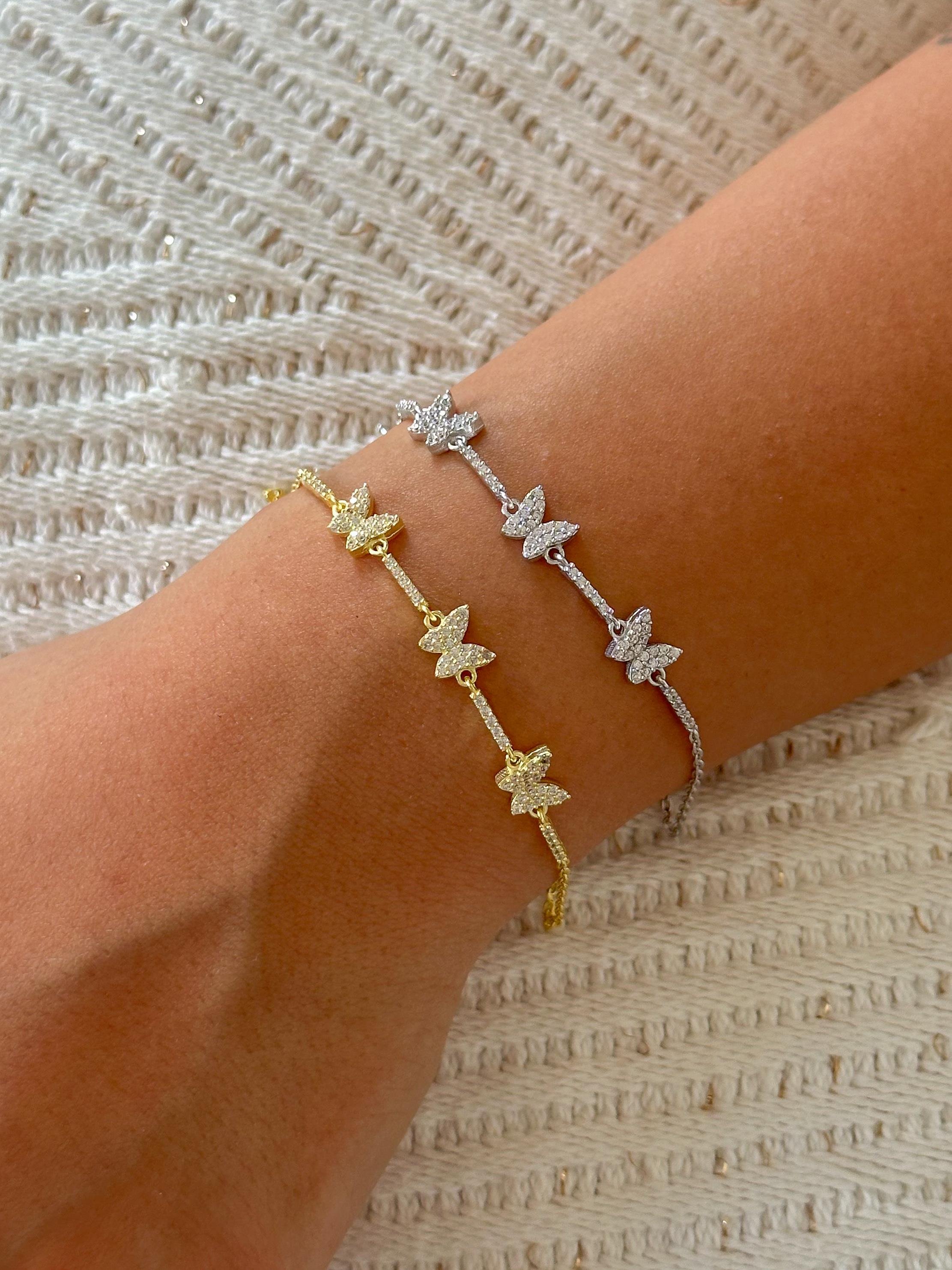 Kelebek Figürlü Bileklik -  925 Ayar Gümüş