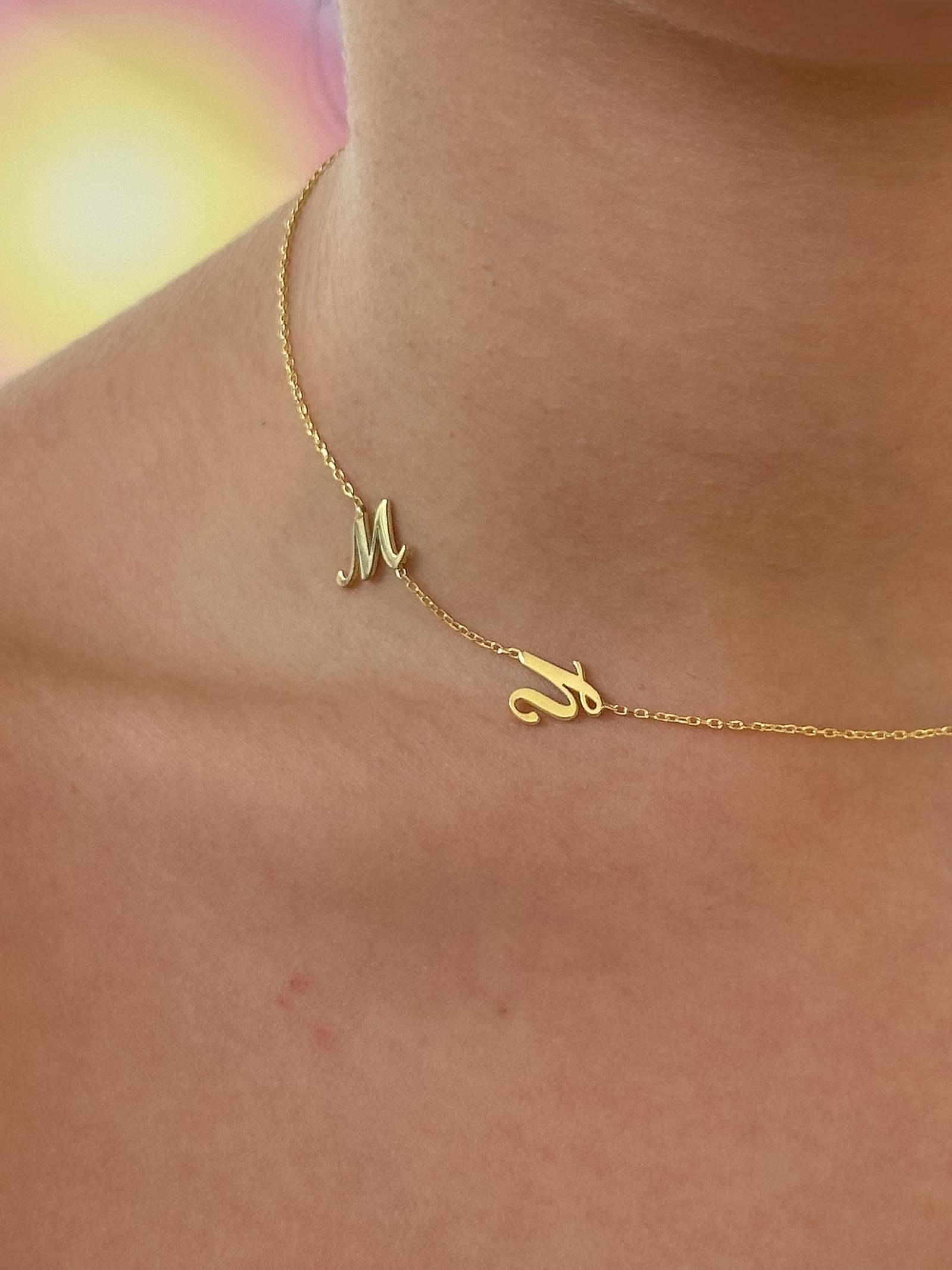 Kişiye Özel 2 Harfli Kolye  - 925 Ayar Gümüş