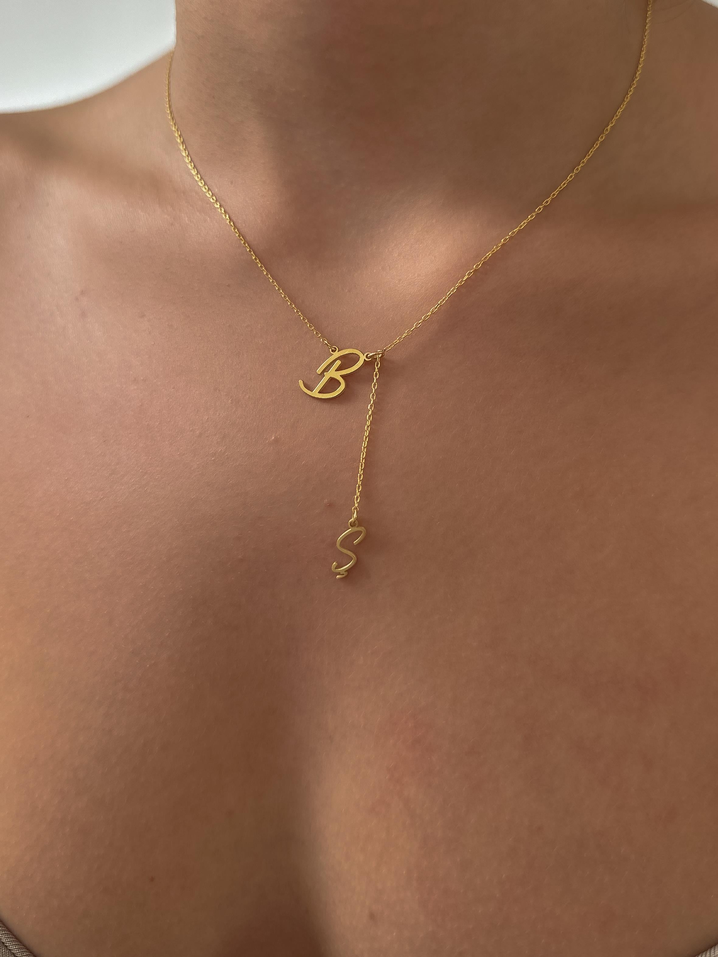 Kişiye Özel İki Harfli Kolye - 925 Ayar Gümüş