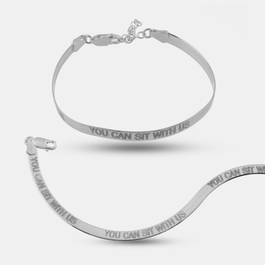 Kişiye Özel Yılan Zincir Bileklik - 925 Ayar Gümüş