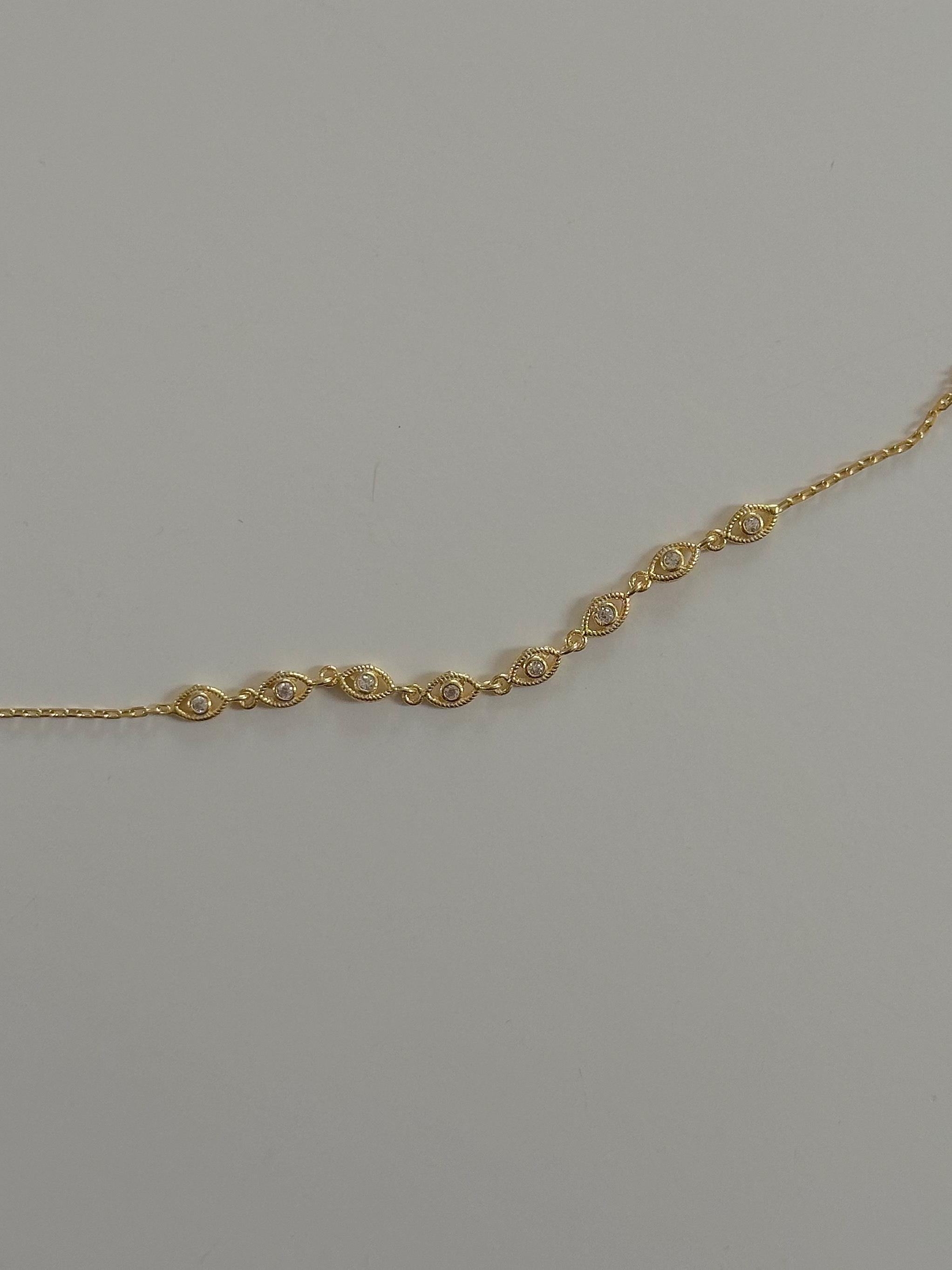 Minik Göz Figürlü Bileklik -  925 Ayar Gümüş