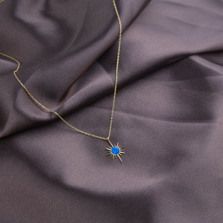 Minimal Kuzey Yıldızı Figürlü Kolye - 925 Ayar Gümüş