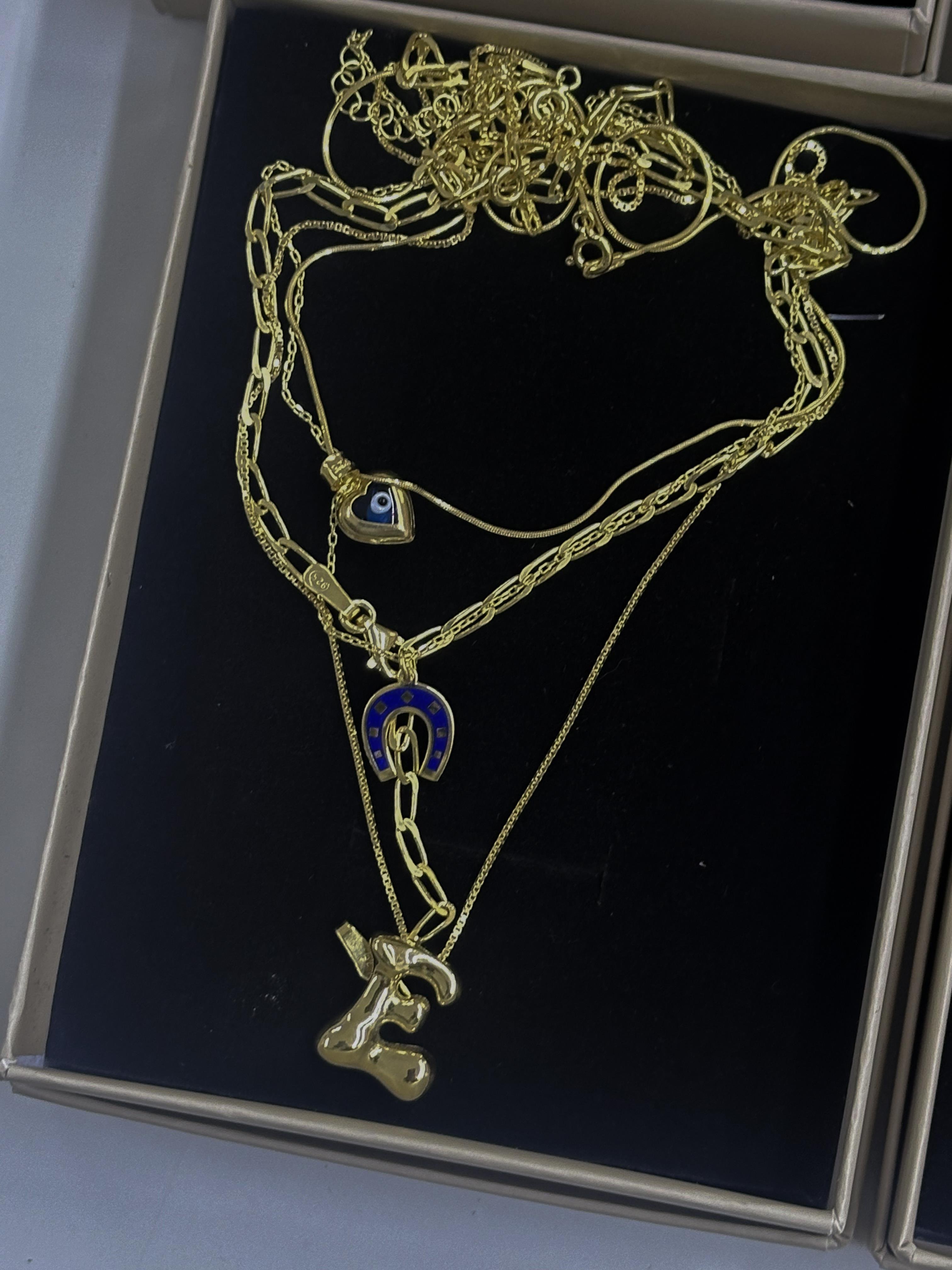 Renkli Mineli Nal Kolye  - 925 Ayar Gümüş