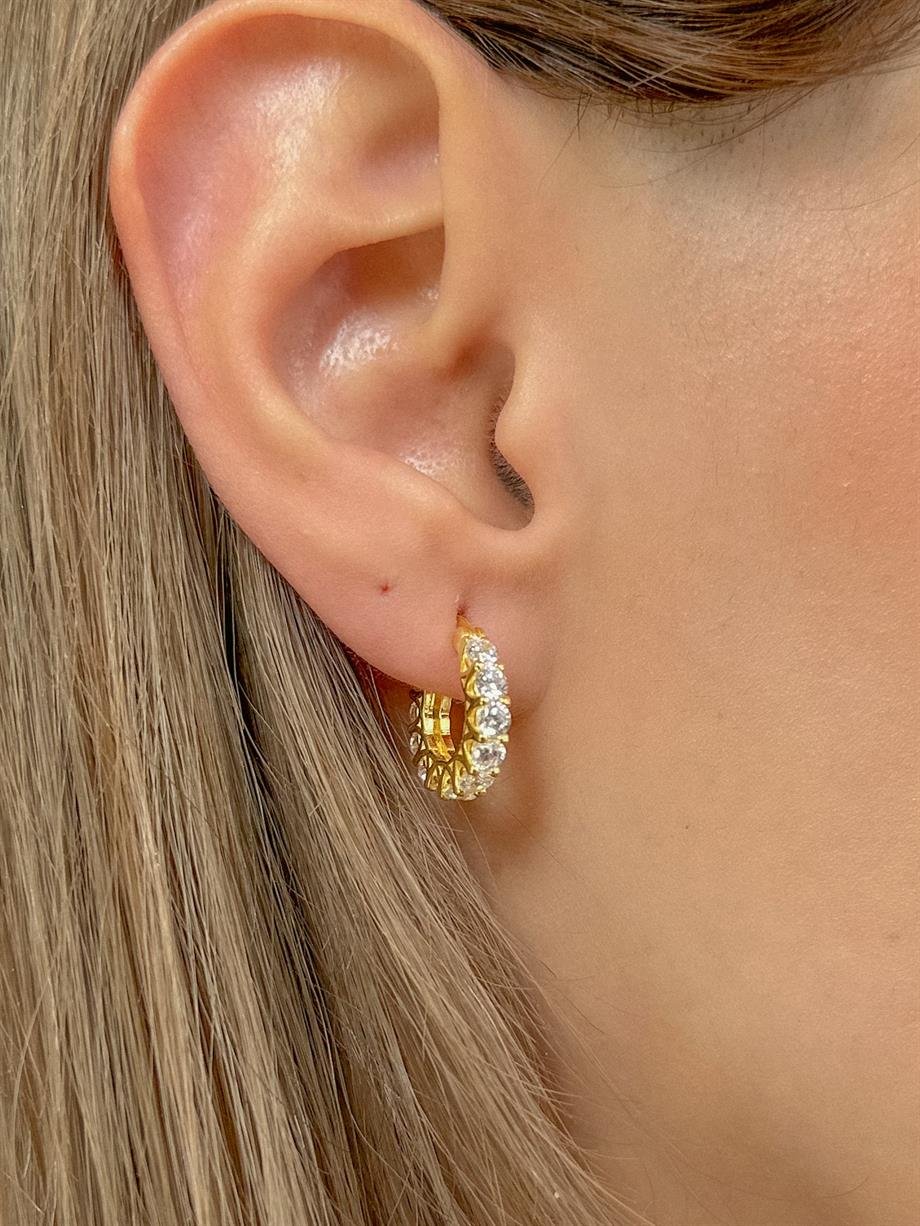 Tam Tur Halka Küpe - Tek - 925 Ayar Gümüş