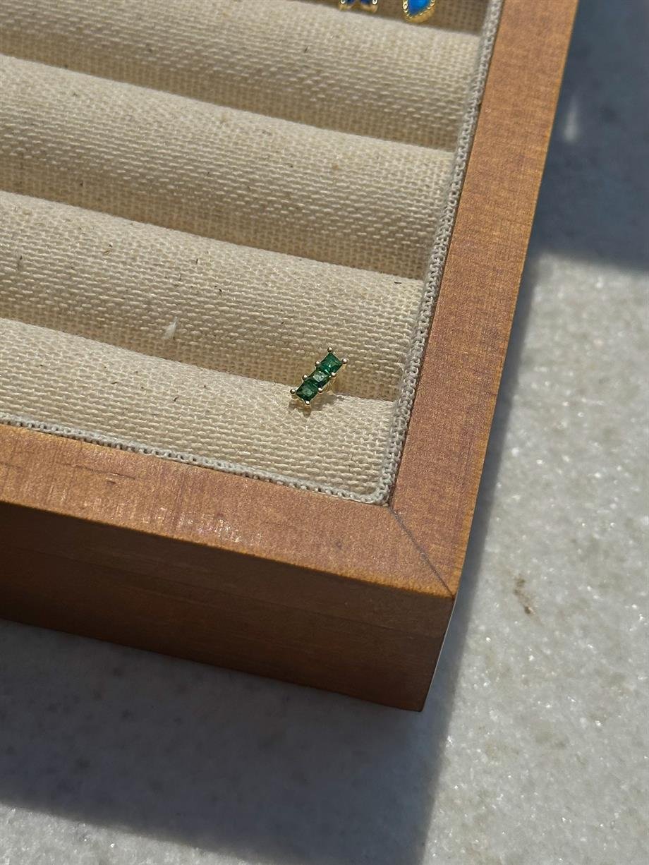 Taşlı Piercing - 925 Ayar Gümüş