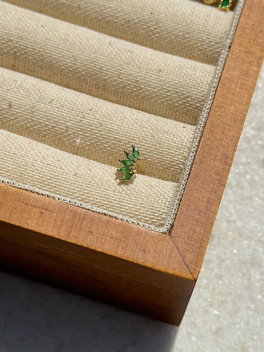 Taşlı Piercing - 925 Ayar Gümüş