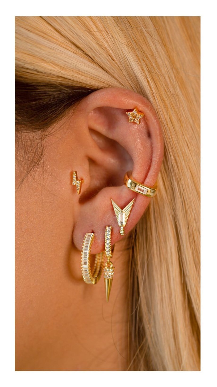 Zircon Taşlı Halka Küpe - Çift - 925 Ayar Gümüş