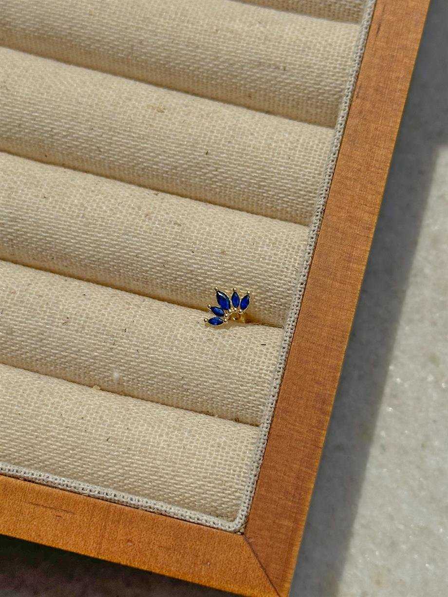 Zircon Taşlı Piercing - 925 Ayar Gümüş