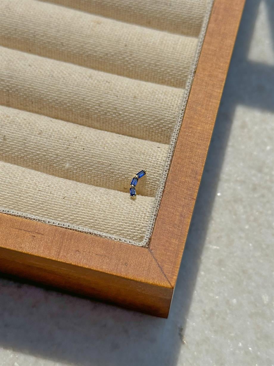 Zircon Taşlı Piercing - 925 Ayar Gümüş