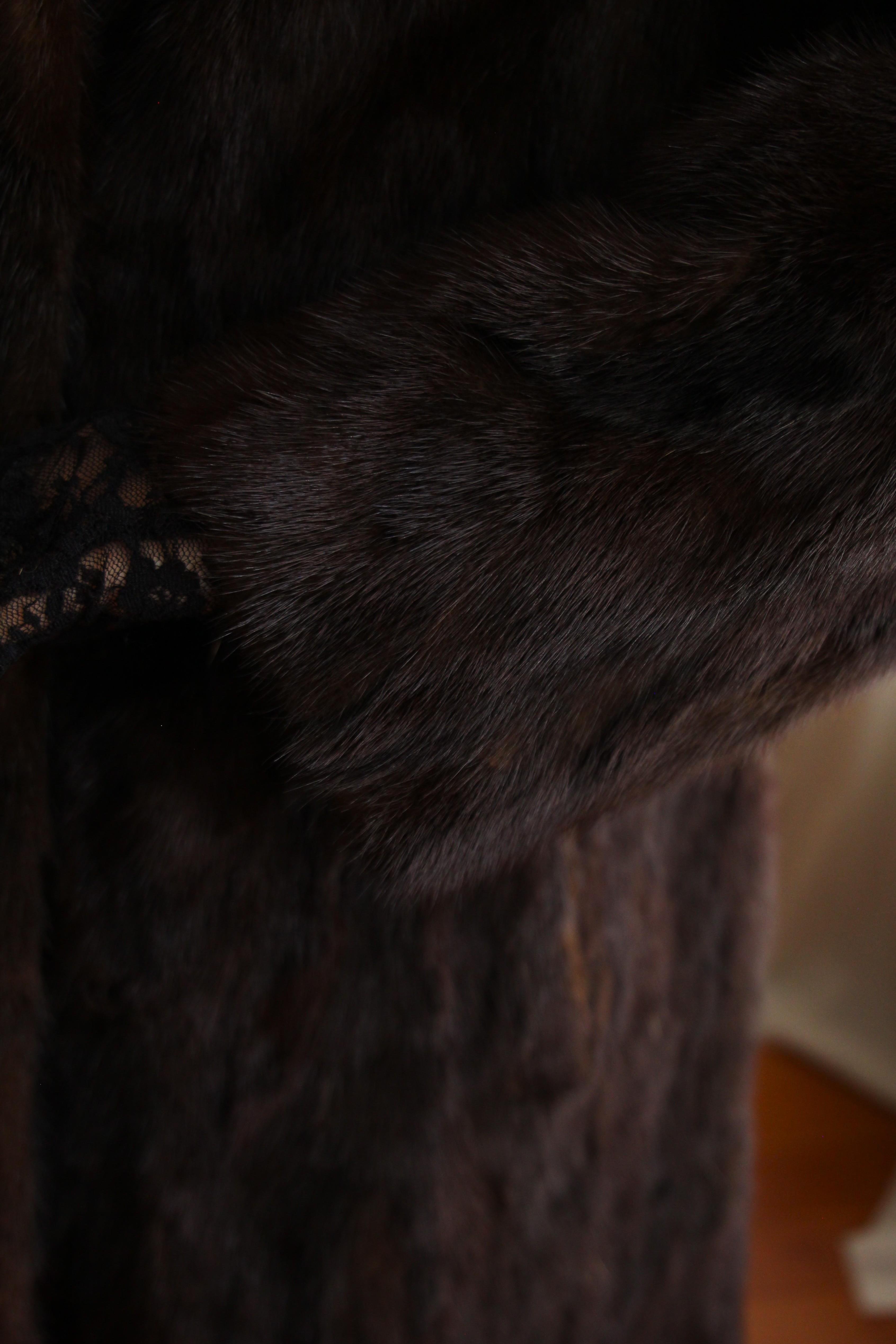 1980s Custom Made Dark Brown Orjinal Mink Real Fur