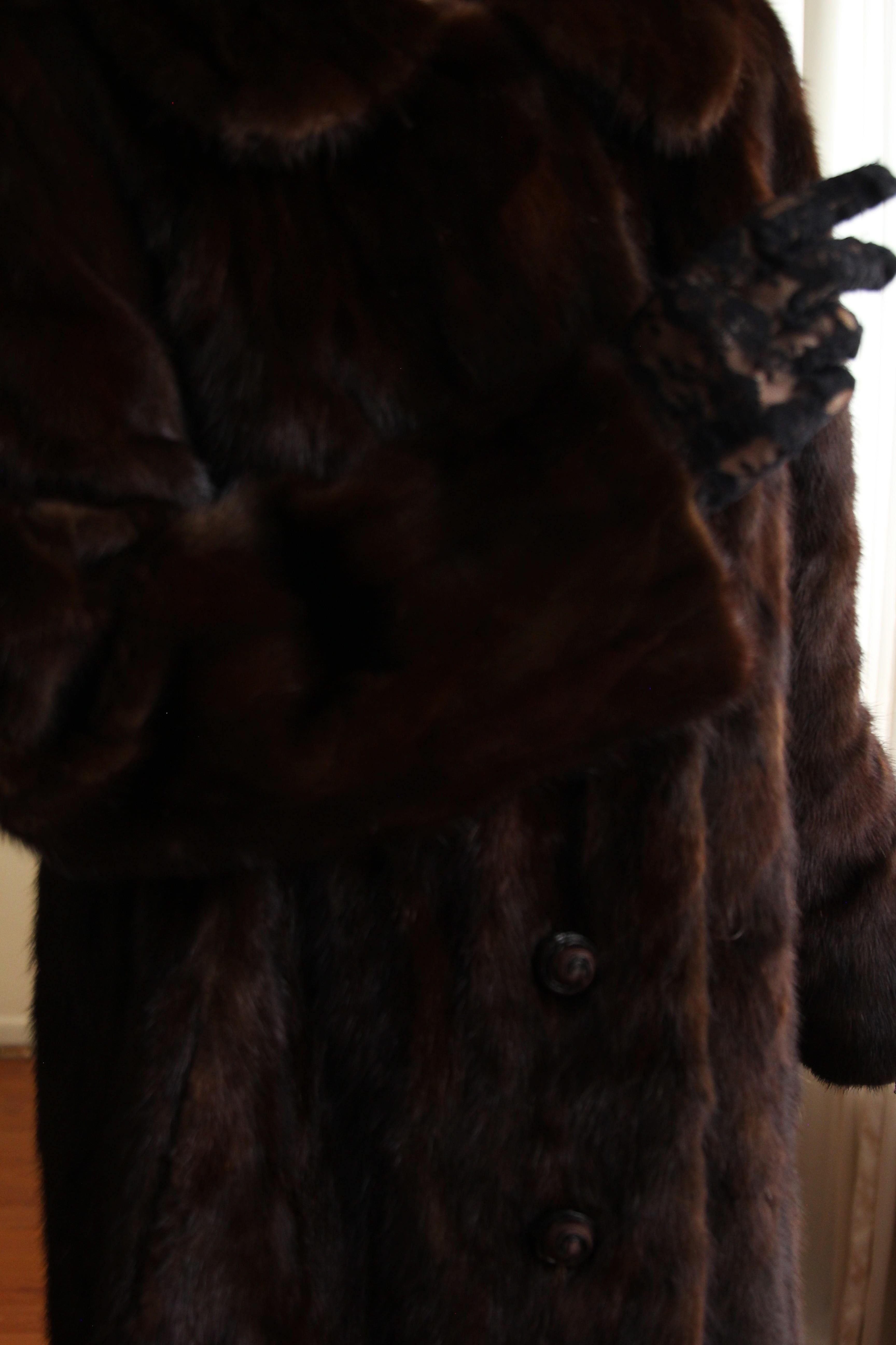 1980s Custom Made Dark Brown Orjinal Mink Real Fur