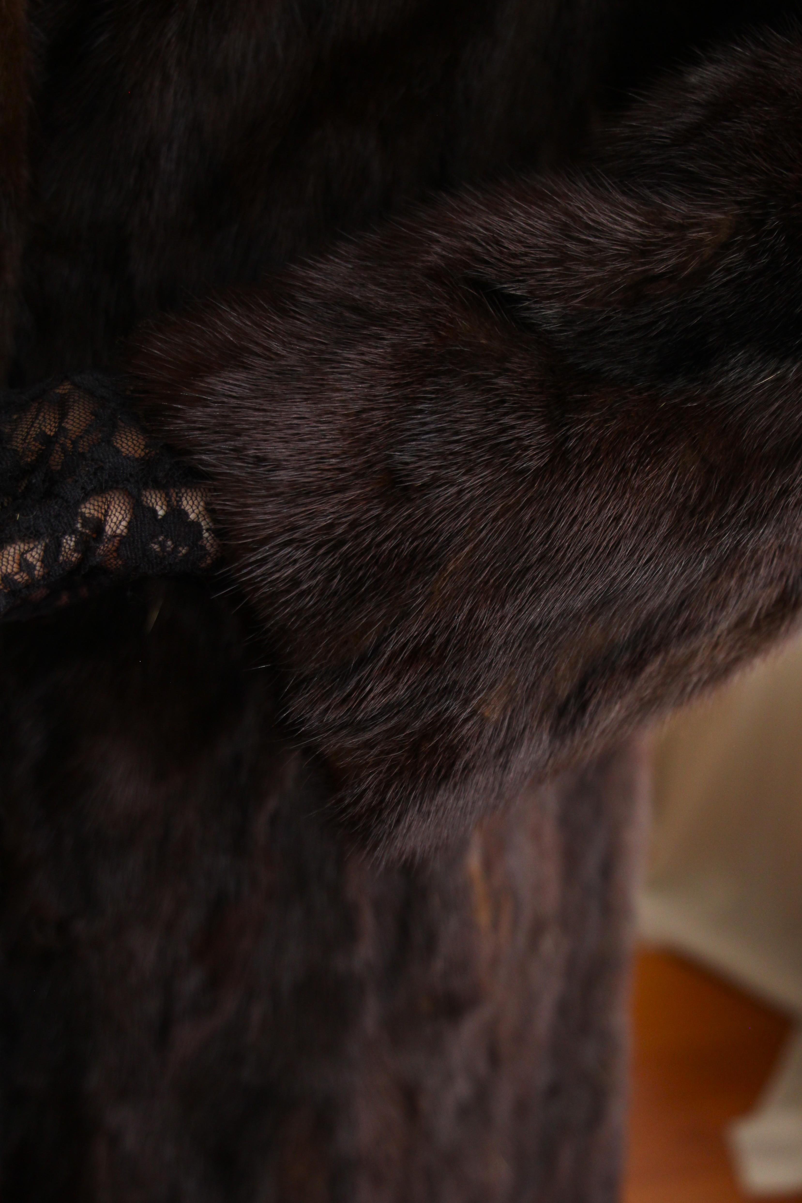 1980s Custom Made Dark Brown Orjinal Mink Real Fur