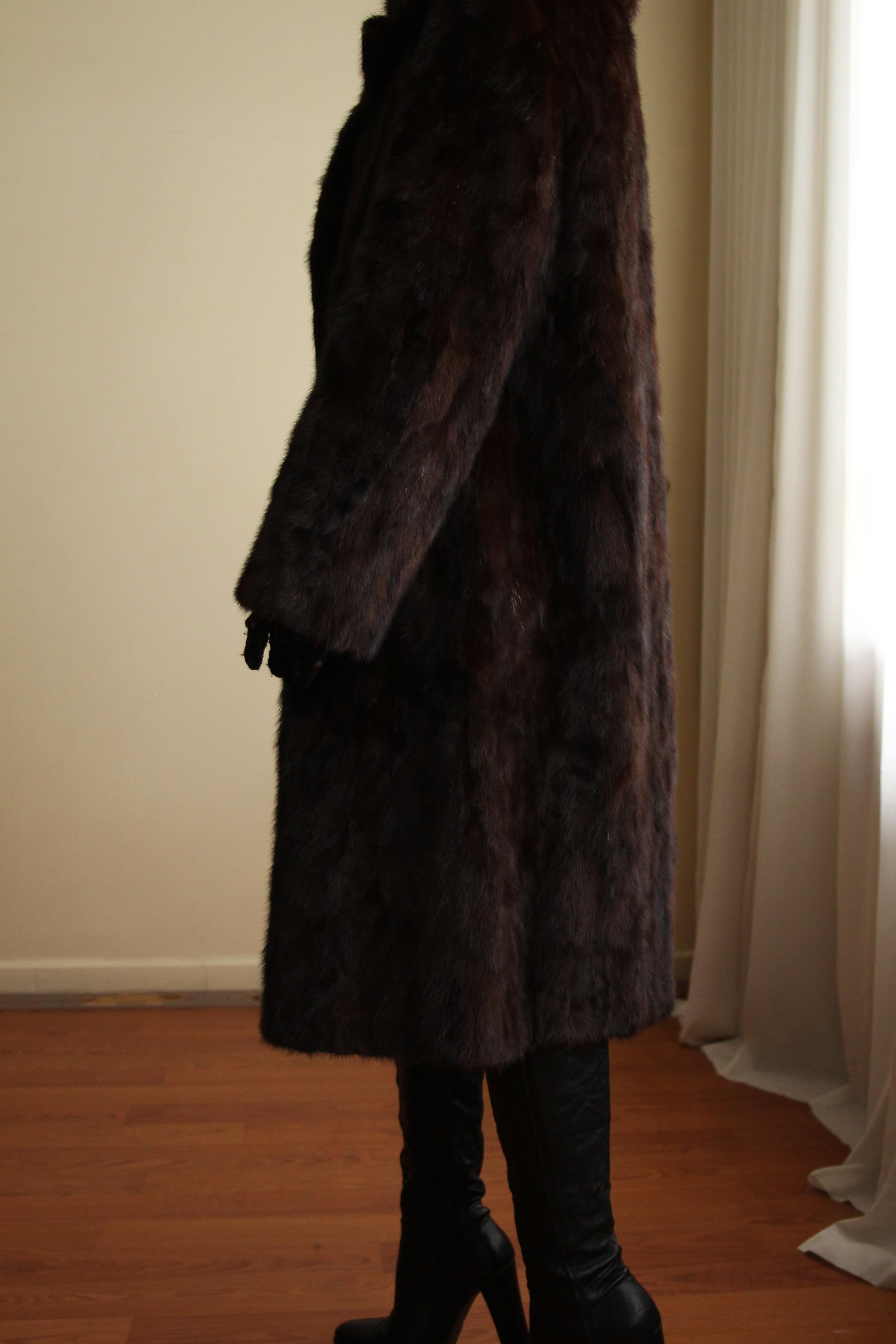 1980s Custom Made Dark Brown Orjinal Mink Real Fur