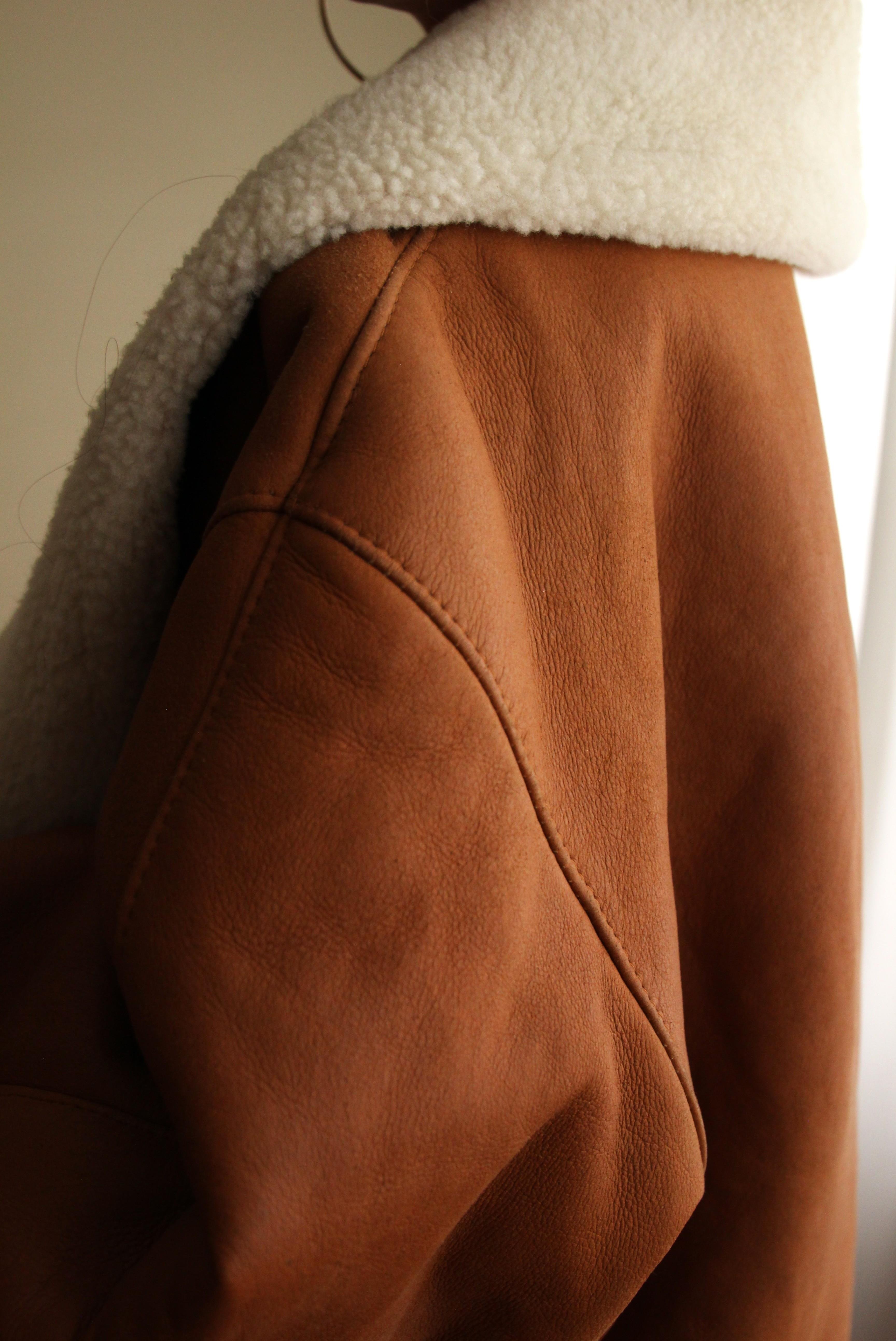 1980s Italian %100 Orjinal Sherling Vintage Nappa Kaban