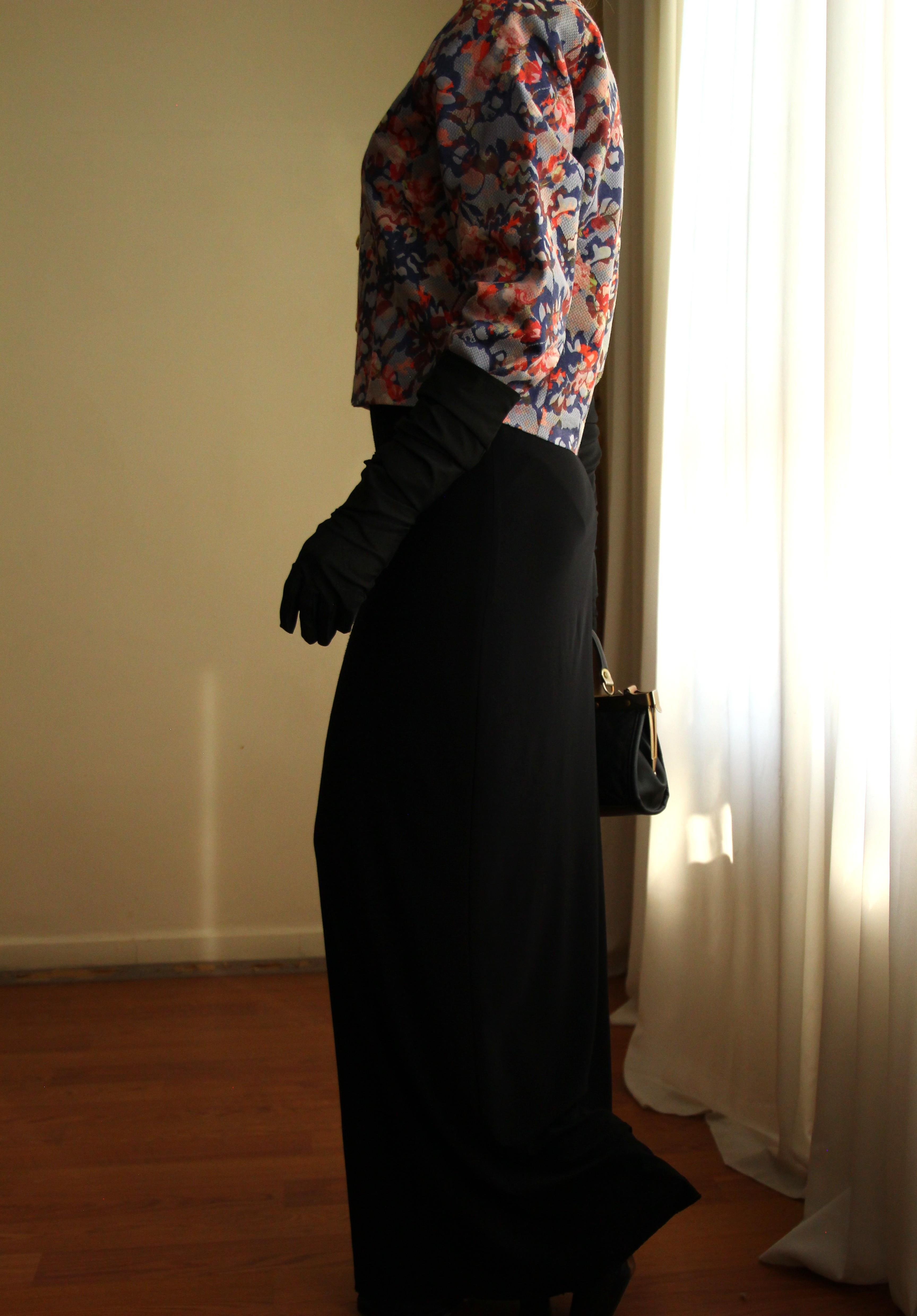 19th Century Interpreted Design Barok Printed Crop Ceket