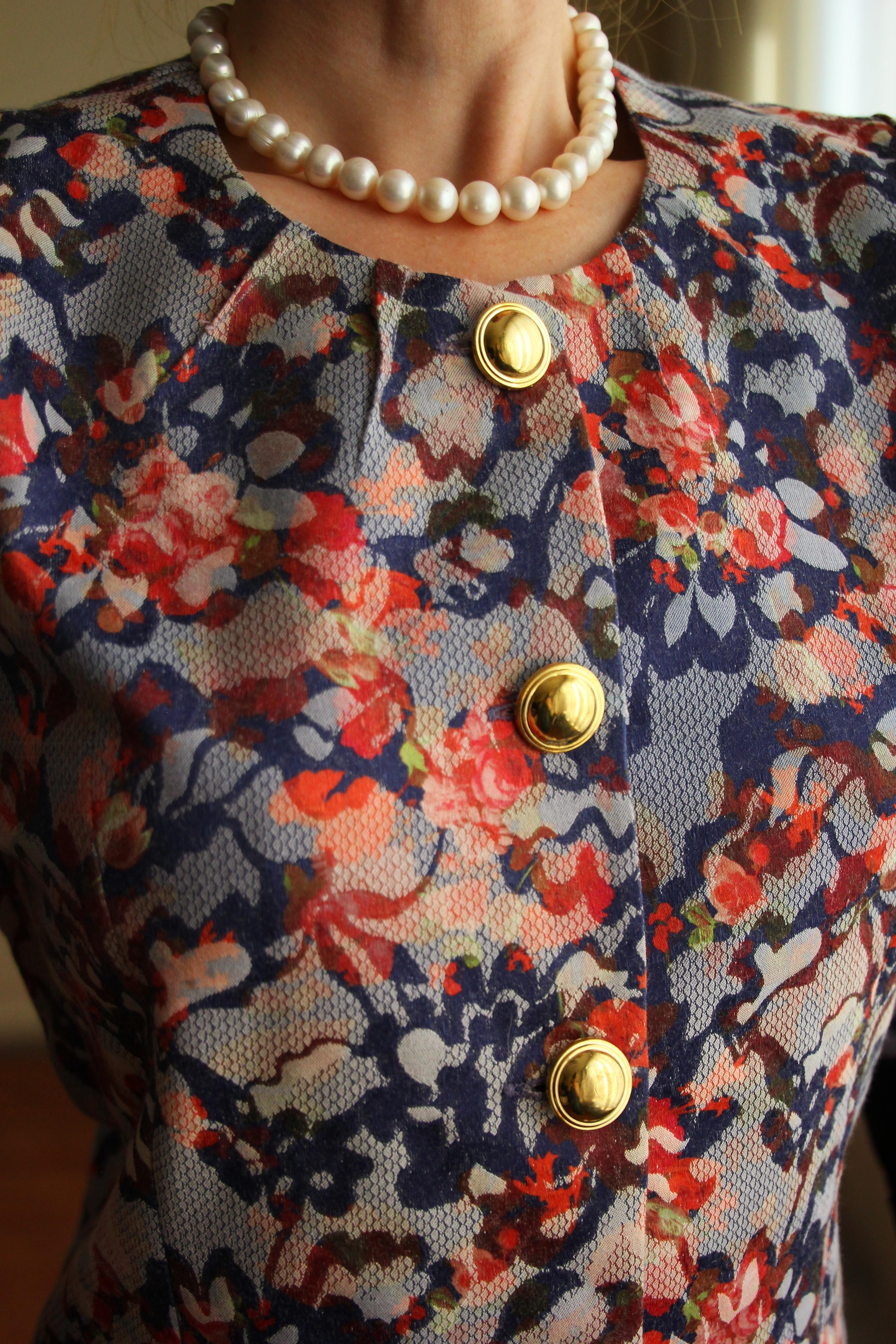 19th Century Interpreted Design Barok Printed Crop Ceket