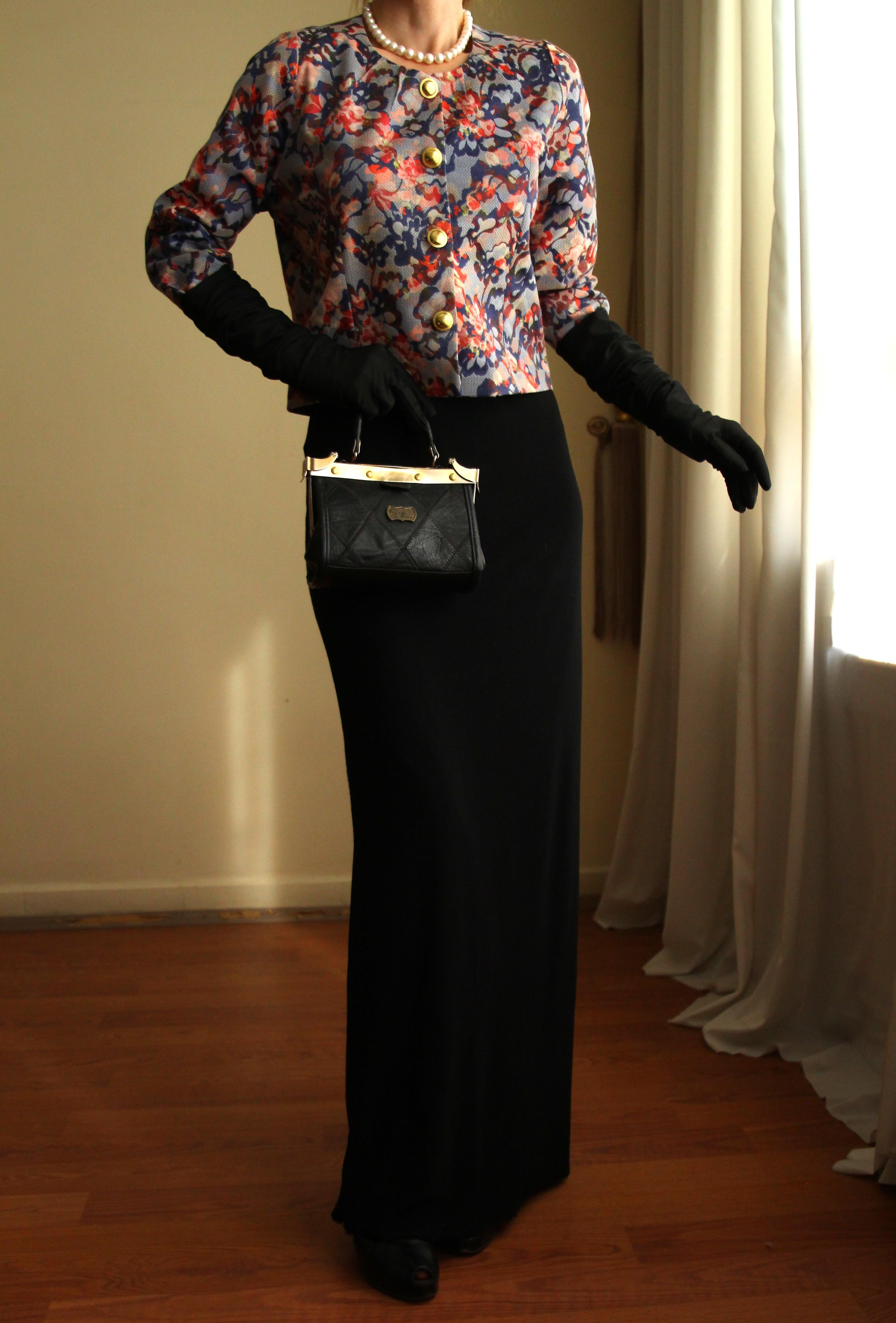 19th Century Interpreted Design Barok Printed Crop Ceket