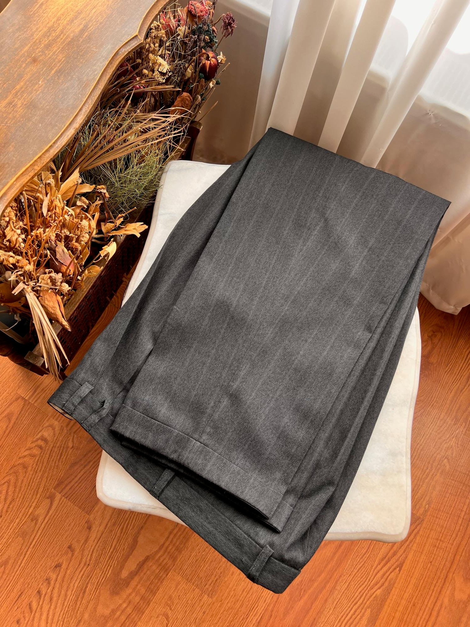 Classical Yüksekbel Striped Unisex Vintage Pantolon