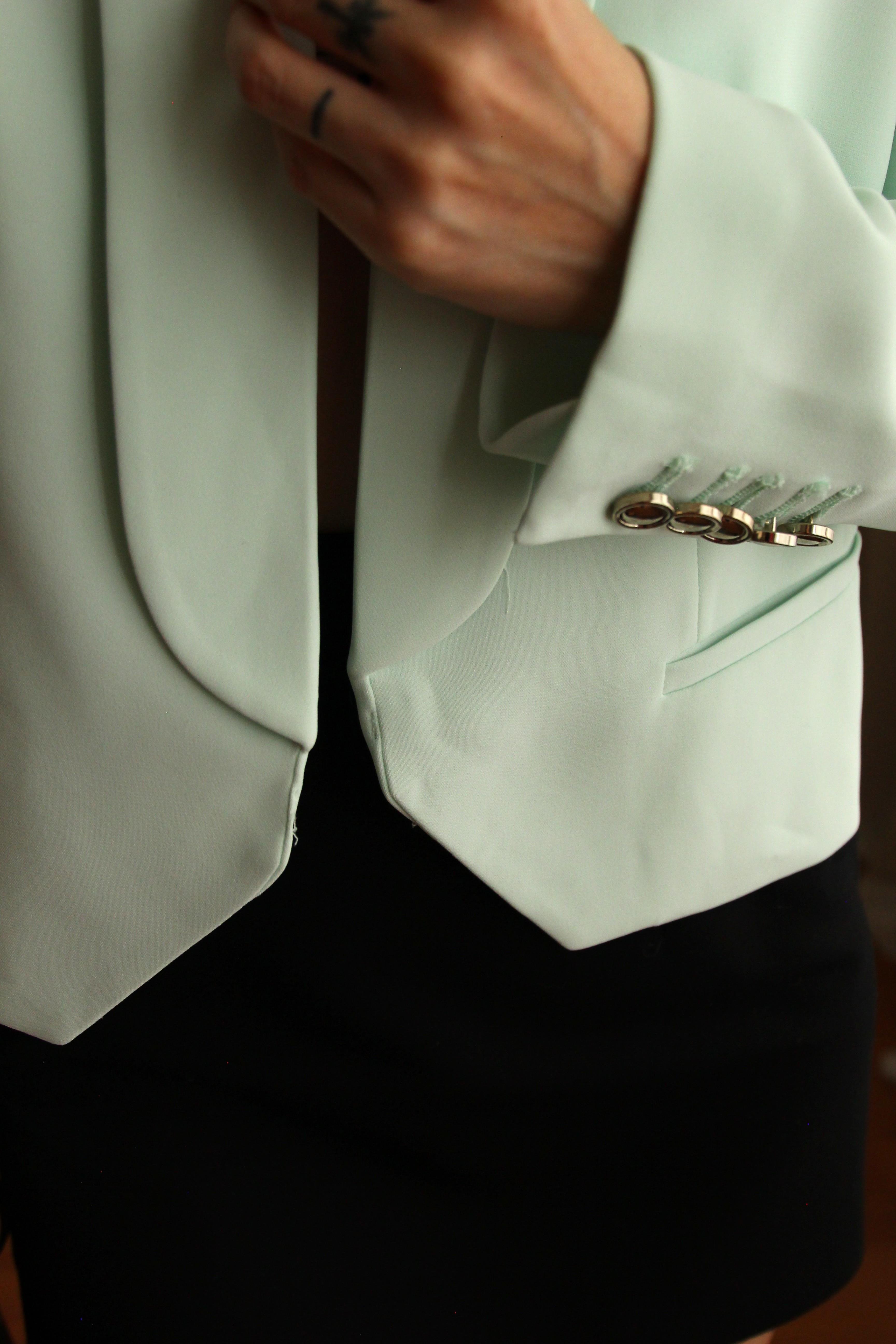 Crop Soft Yeşil Blazer