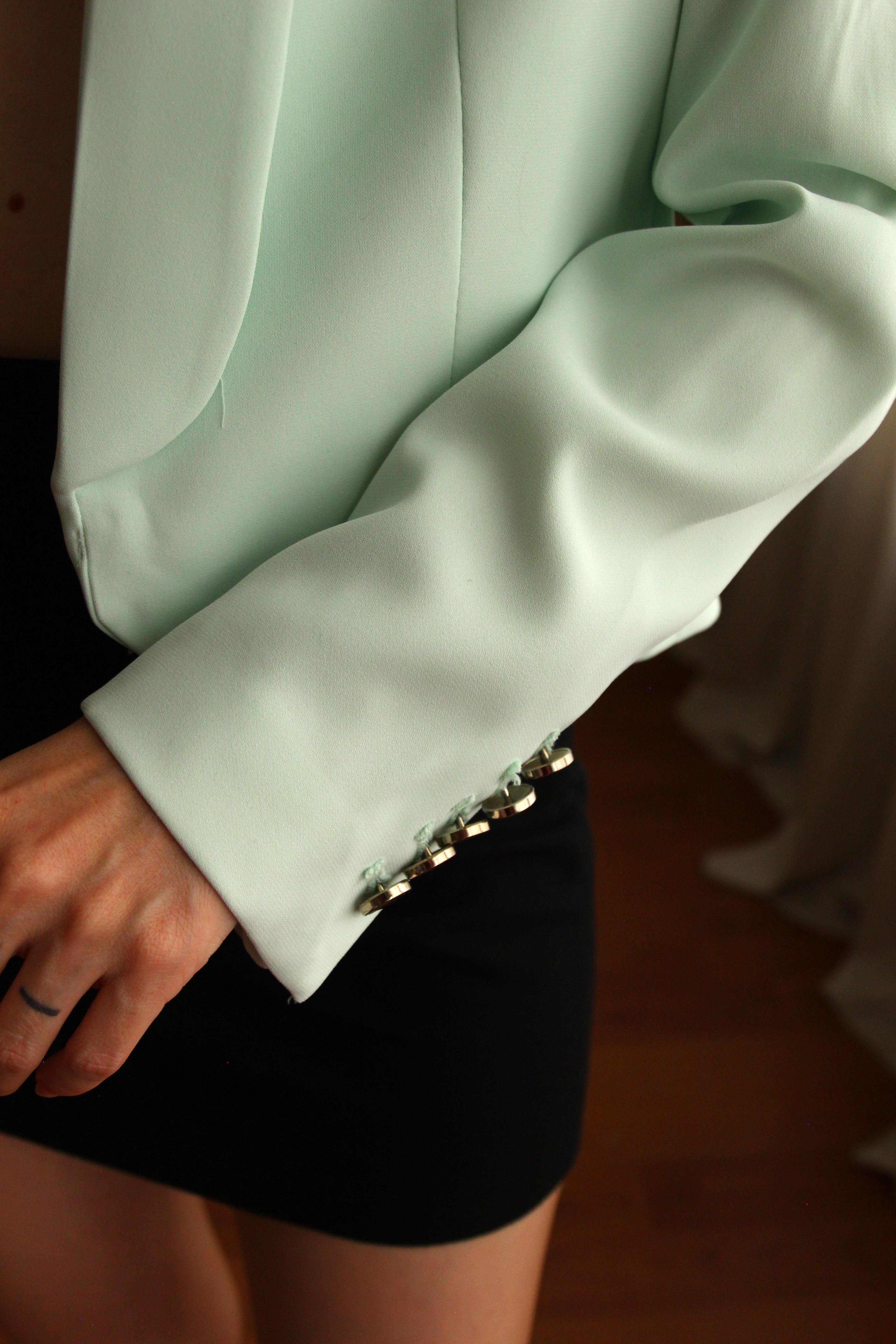 Crop Soft Yeşil Blazer