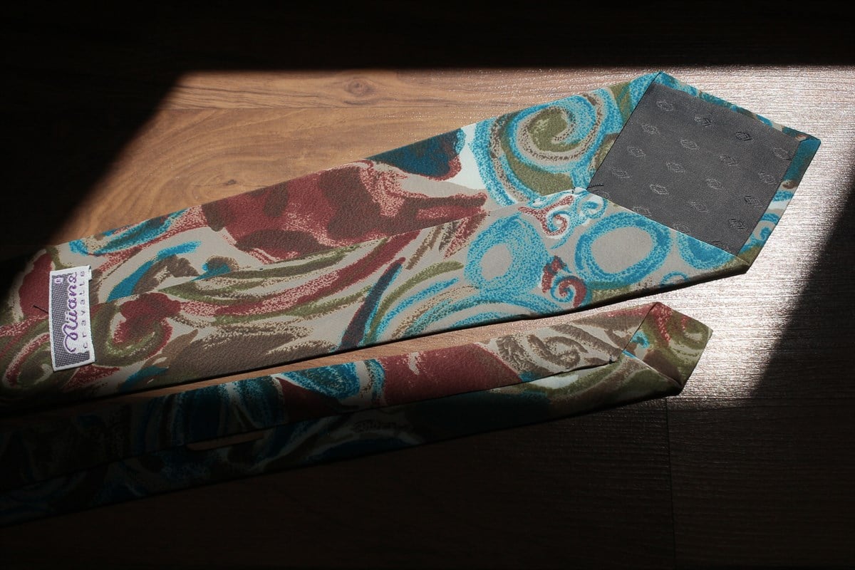 Hand Made Abstract Artistic Pattern %100 İpek Vintage Kravat
